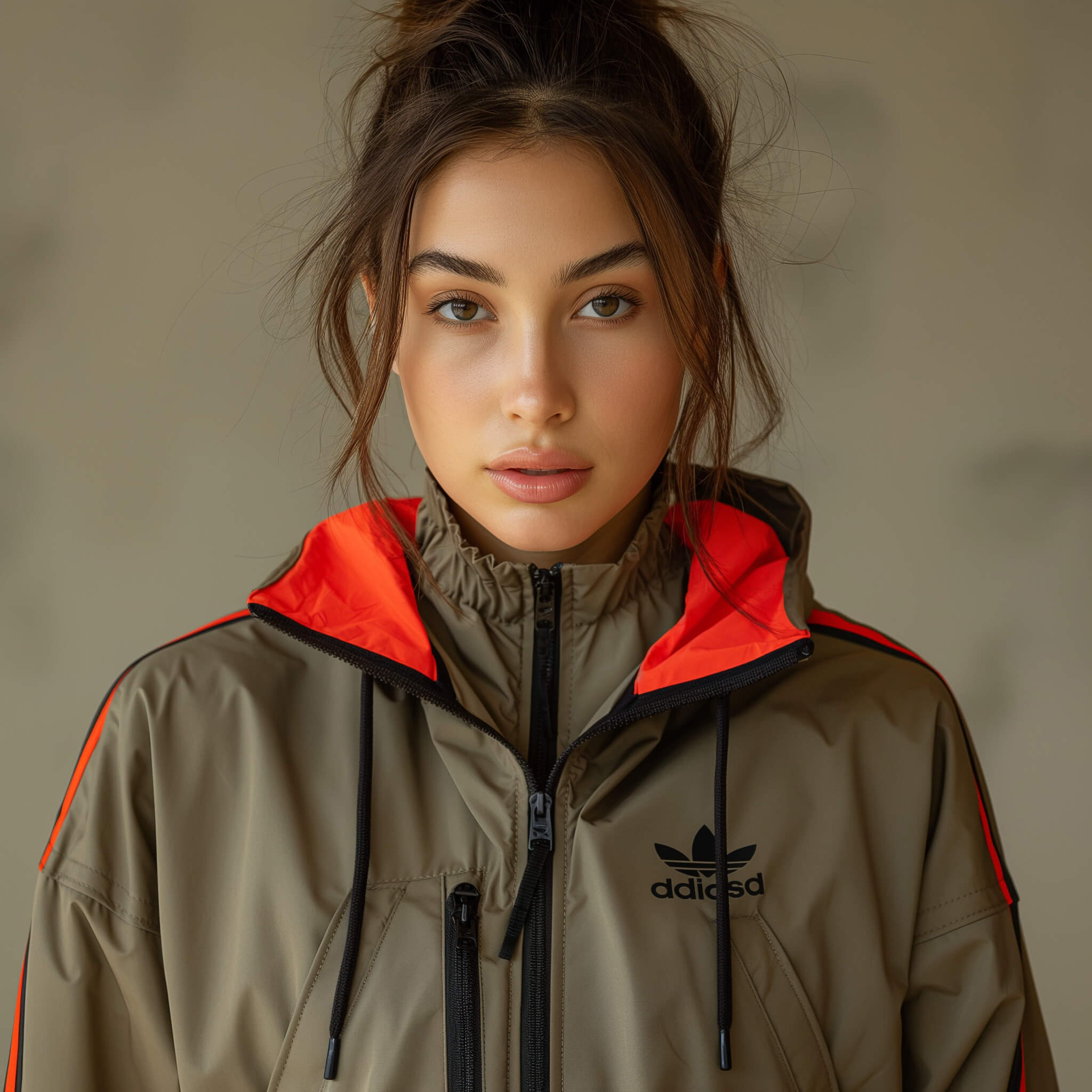 A woman weaing a tracksuit with added zip up internal liner