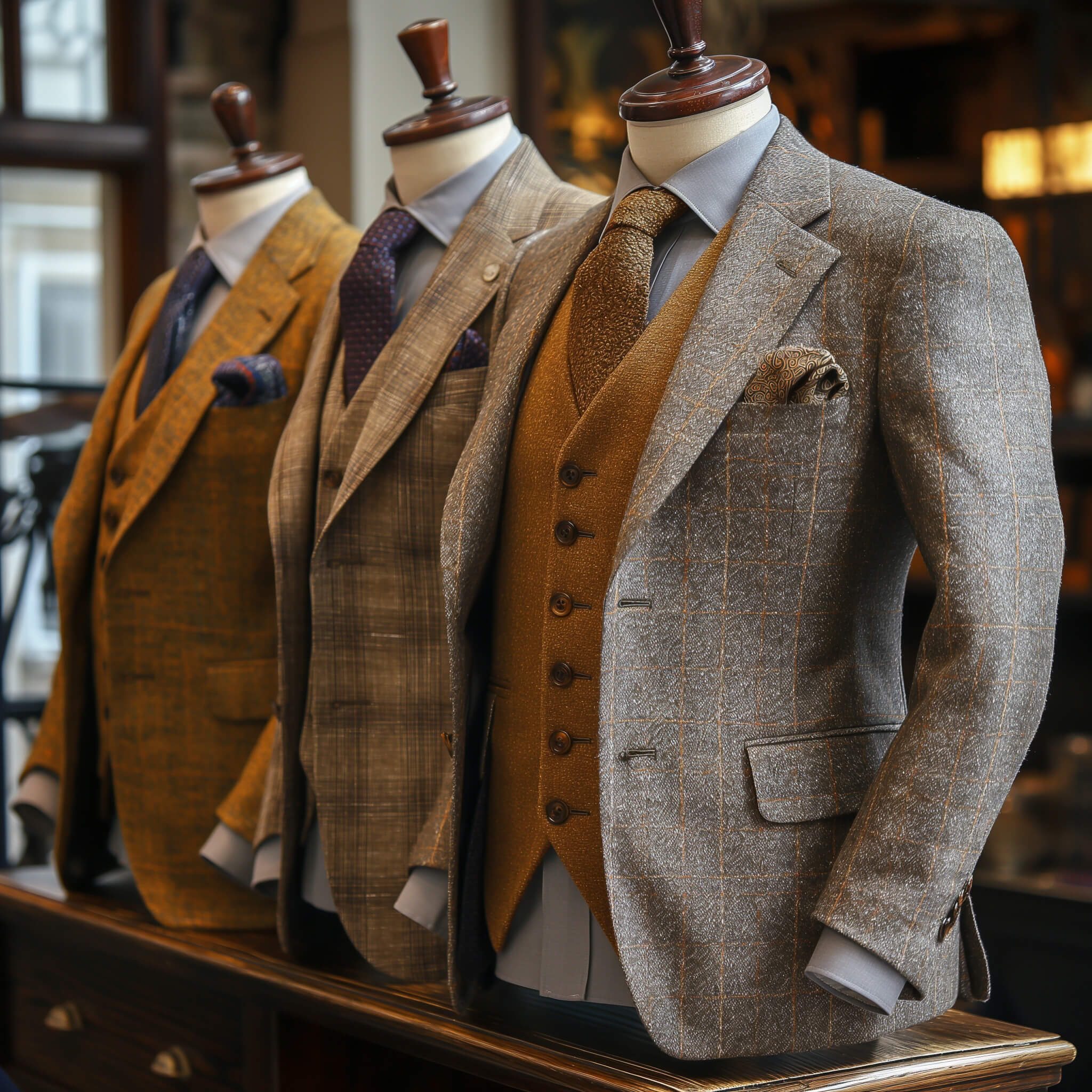 A Collection of tailored 3-piece suit sets