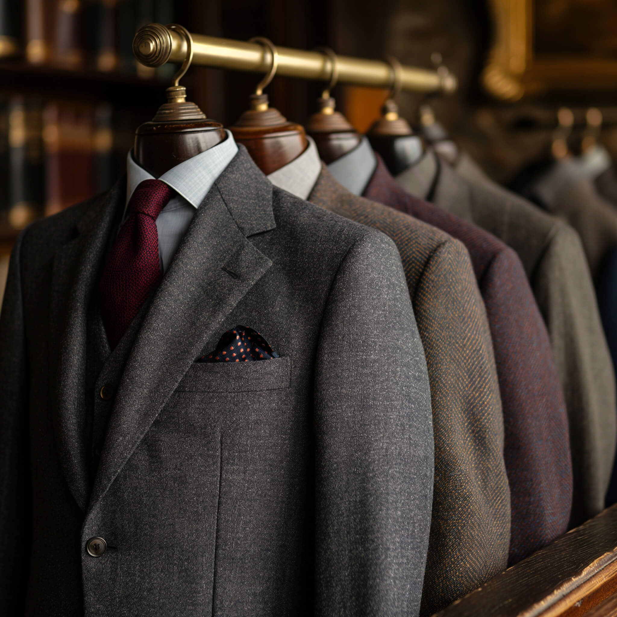 A collection of professionally tailored suit-jackets